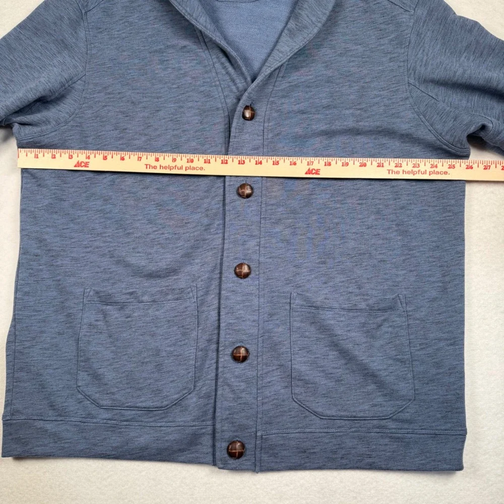 Duluth Trading Co Loophole Cardigan Mens XL Blue Shawl Collar Relaxed Fit 88311
